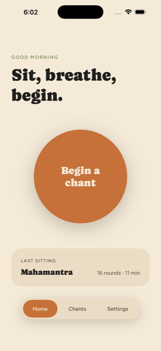 Chant home screen